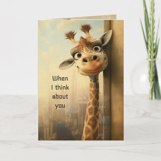 Carte Fun Giraffe Animal Love You Humour (Devant)