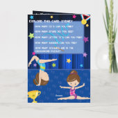 Carte Fun Girls Gymnastique Message secret Joyeux annive (Dos)