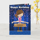 Carte Fun Girls Gymnastique Message secret Joyeux annive (Fleur jaune)