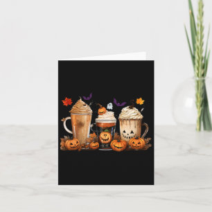 Carte Fun Halloween Citrouille épice Latte café automne