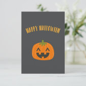 Carte Fun "Happy Halloween" Citrouille personnalisé (Debout devant)