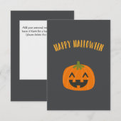 Carte Fun "Happy Halloween" Citrouille personnalisé (Devant / Derrière)