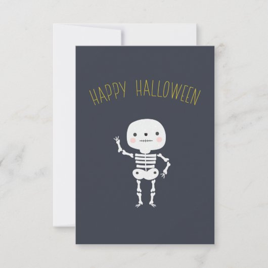 Carte Fun "Happy Halloween" Skeleton personnalisé (Devant)