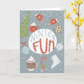 Carte Fun hiver Noël (Fleur jaune)