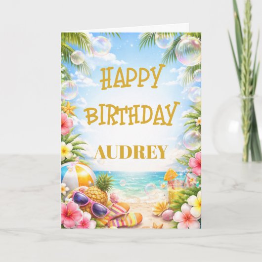 Carte Fun in the Sun Custom Birthday (Devant)
