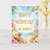 Carte Fun in the Sun Custom Birthday (Fleur jaune)