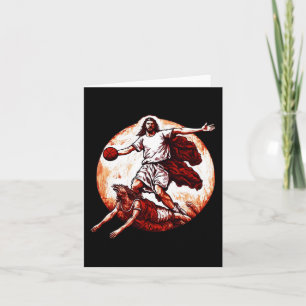 Carte Fun Jésus Traversant Le Diable Christian Basketba