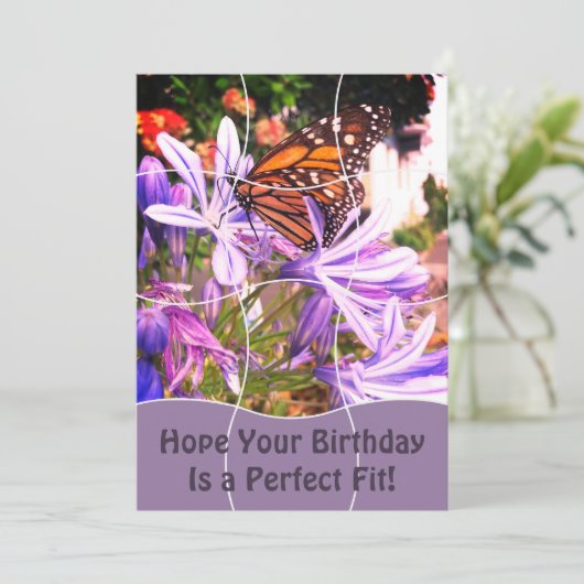 Carte Fun Jigsaw Puzzle "Mock" 12pc Custom Image B'day (Debout devant)