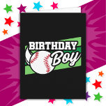 Carte Fun Kids Baseball Party Home Run Birthday Boy<br><div class="desc">Cette conception de fête d'anniversaire de baseball est parfaite pour une fête d'anniversaire de base-ball pour garçon. Idée de fête d'anniversaire pour les enfants qui aiment jouer au baseball, regarder le baseball ou les futurs joueurs étoiles de baseball ! Caractéristiques 'Birthday Boy' avec un baseball sur un graphique de terrain...</div>