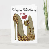 Carte Fun Leopard Stiletto et Cat (Devant)