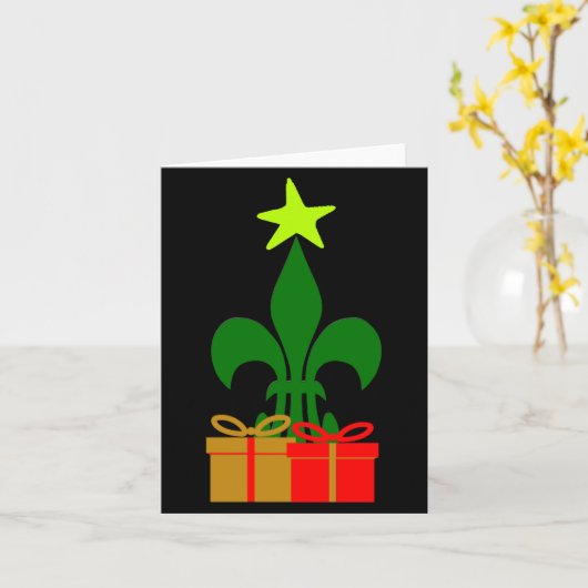 Carte Fun Louisiana Christmas Tree Cajun New Orleans (Fleur jaune)