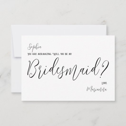 Carte Fun Mermaid to be Sisters Bridesmaid Proposition C (Dos)