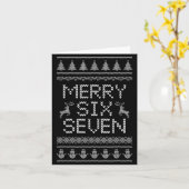 Carte Fun Merry Six Seven 6 7 Meme Design Christmas Humo (Fleur jaune)