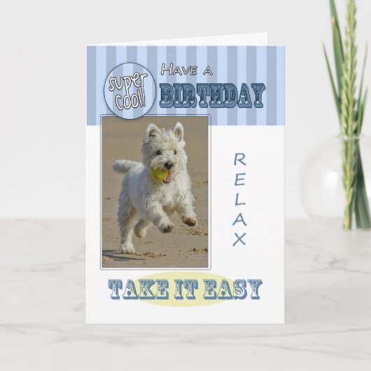 Carte Fun Modern West Highland White Terrier Dog Card (Devant)