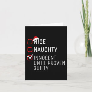 Carte Fun Naughty Nice Noël Famille Pajama Hommes Femmes