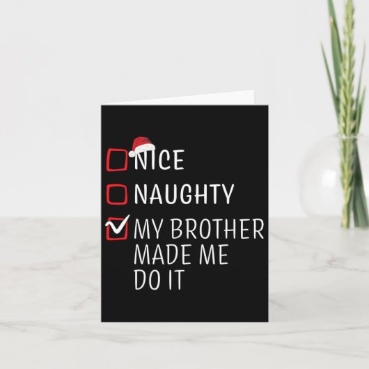 Carte Fun Naughty Nice Noël Famille Pajama Hommes Femmes (Devant)
