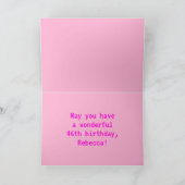 Carte Fun, Nerdy, Geeky, Pink, 8-Bit Style 46th Birthday (Intérieur)