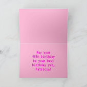 Carte Fun, Nerdy, Geeky, Pink, 8-Bit Style 48th Birthday (Intérieur)