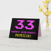 Carte Fun, Nerdy, Geeky, Pink, Style 33rd Birthday (Fleur jaune)