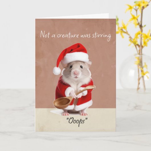 Carte Fun Noël Pas une créature Était Stirring (Fleur jaune)