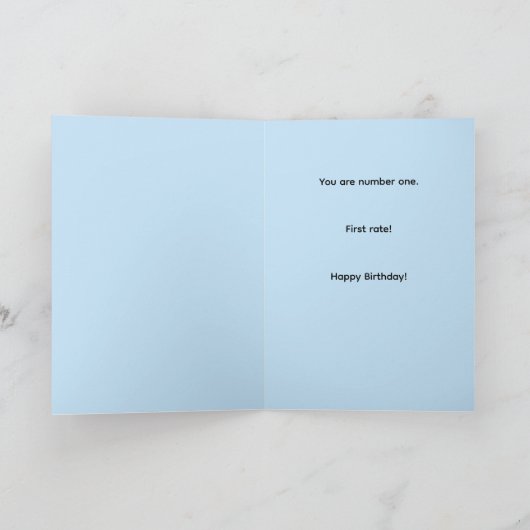 Carte Fun numbers one first rate best birthday ONE (Intérieur)