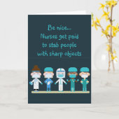 Carte Fun Nurse Doctor Stab People Sharp Objects Quote (Fleur jaune)