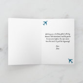 Carte Fun Paper Airplane et Jet Fighter Shadow, Annivers (Intérieur)