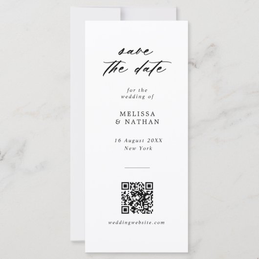 Carte Fun Photobooth Strip QR Code Mariage Enregistrer l (Devant)