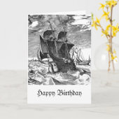 Carte Fun Pirate Ship Anniversaire À propos de la citati (Fleur jaune)