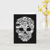 Carte Fun Pomeranian Skeleton Skeleton Halloween (Fleur jaune)