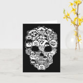 Carte Fun Pomeranian Skeleton Skeleton Halloween (Fleur jaune)