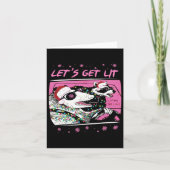 Carte Fun Possum Raccoon Lets Obtenir Trash Street Pink (Devant)