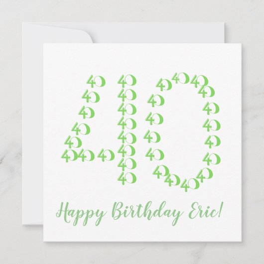 Carte Fun Quarantième Anniversaire (Devant)