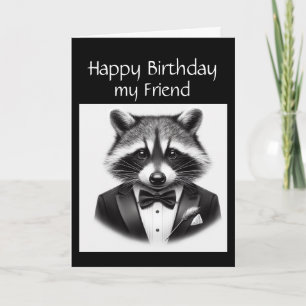 Carte Fun Raccoon Friend un vrai Gentleman Raccoon