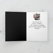 Carte Fun Raccoon Soeur Amour Fleurs d'Anniversaire (Intérieur)