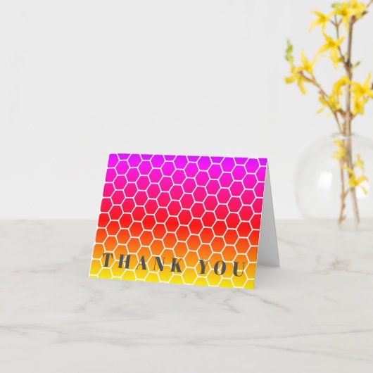 Carte Fun Rainbow Colors Honeypeb Design Merci (Fleur jaune)