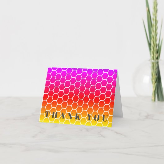 Carte Fun Rainbow Colors Honeypeb Design Merci (Devant)