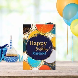 Carte Fun Retro 80’s Joyeux Anniversaire Abstrait Person
