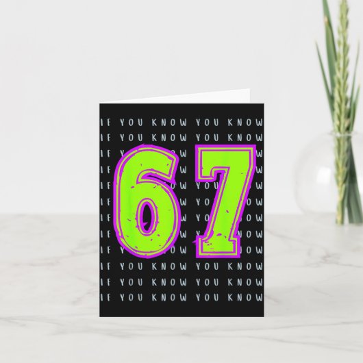 Carte Fun Six Seven 6 7 Meme Design (Devant)