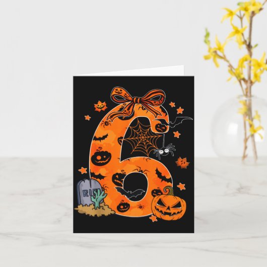 Carte Fun Six Seven 6 7 Meme Design Couples Halloween (Fleur jaune)
