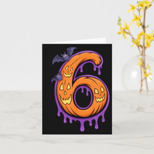 Carte Fun Six Seven 6 7 Meme Design Couples Halloween (Fleur jaune)