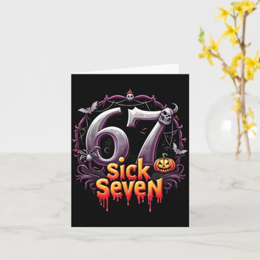 Carte Fun Six Seven 6 7 Meme Design Fun Sick Seven Hallo (Fleur jaune)