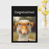 Carte Fun Smart Goose Glasses Congratulations! Grad (Fleur jaune)