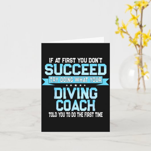 Carte Fun Srt Coach Meme - Funny Diving Saying  (Fleur jaune)