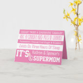 Carte Fun SuperMom Personnalisé (Fleur jaune)