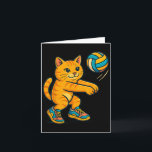 Carte Fun Tee drôle de chat mignon joueur de volley-ball<br><div class="desc">Fun Tee drôle de chat mignon joueur de volley-ball Équipe</div>