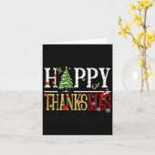 Carte Fun Thanksgiving Noël Joyeux Thanksmas (Fleur jaune)