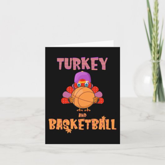 Carte Fun Thanksgiving Turquie joue Basketball Tee Men B (Devant)