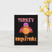 Carte Fun Thanksgiving Turquie joue Basketball Tee Men B (Fleur jaune)
