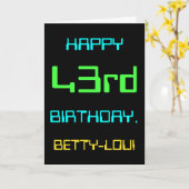 Carte Fun Thème Informatique Numérique 43e Anniversaire (Fleur jaune)